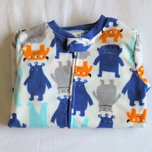 NWOT carter's monster fleece zipper footie sleeper pajamas 5T toddler boys